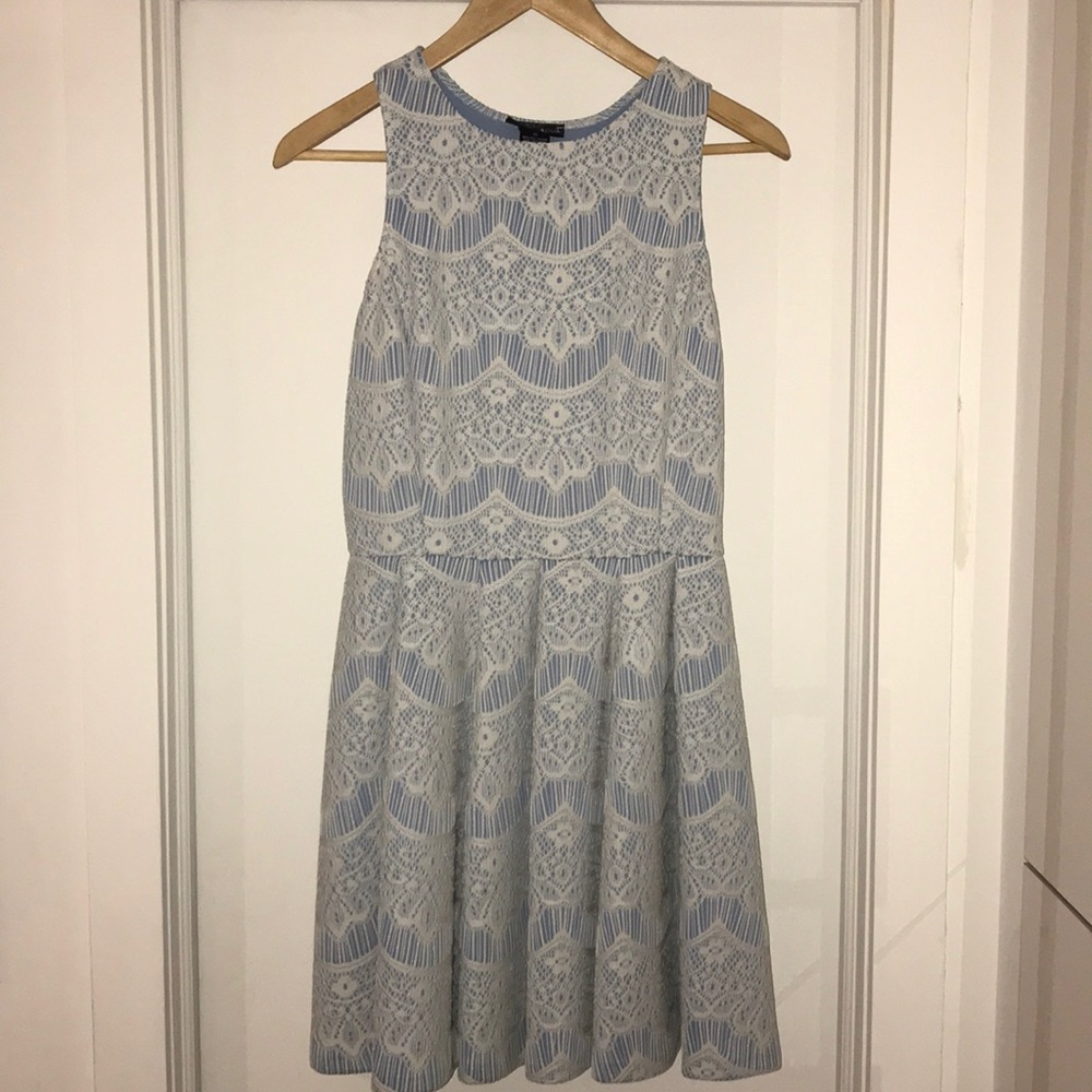 AQUA | Blue White Lace | Medium | Dress